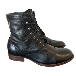 Frye Carson Lace Up Ankle Bootie Black
